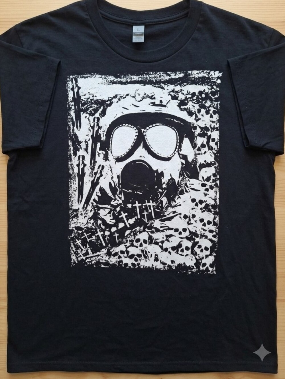 [[Gildan]] Black Tee with White Graphic Print